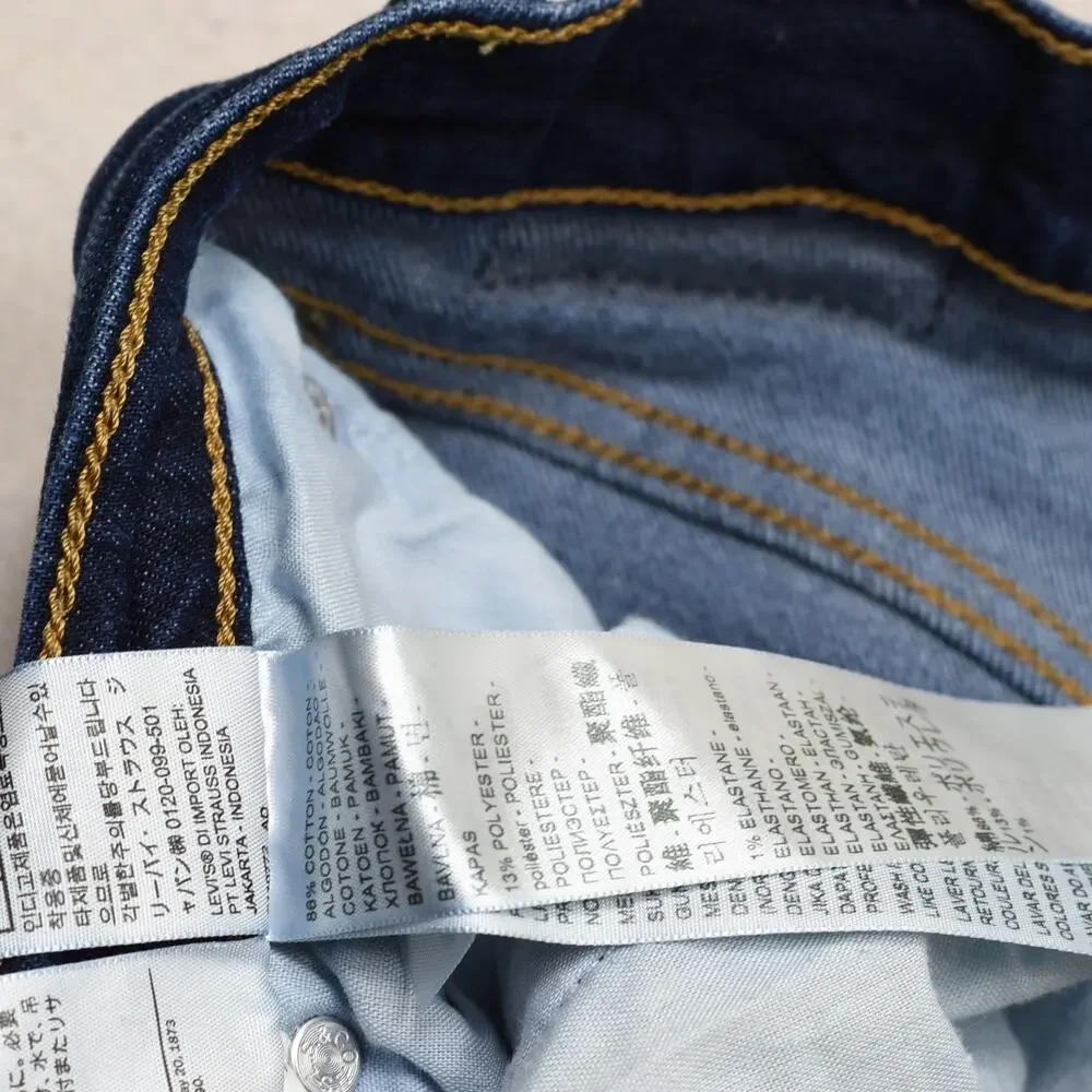 Levi's Women Jeans Cotton Blue Size 24 Ribcage Straight Ankle Denim Button Fly - Picture 8 of 8